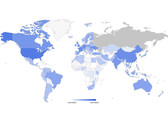G7 国家、乌克兰和中国为深蓝色。遗憾的是，没有关于俄罗斯的数据。(图片：imperva）