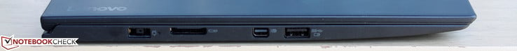 Left: power adapter, OneLink+, Mini DisplayPort 1.2, USB 3.0