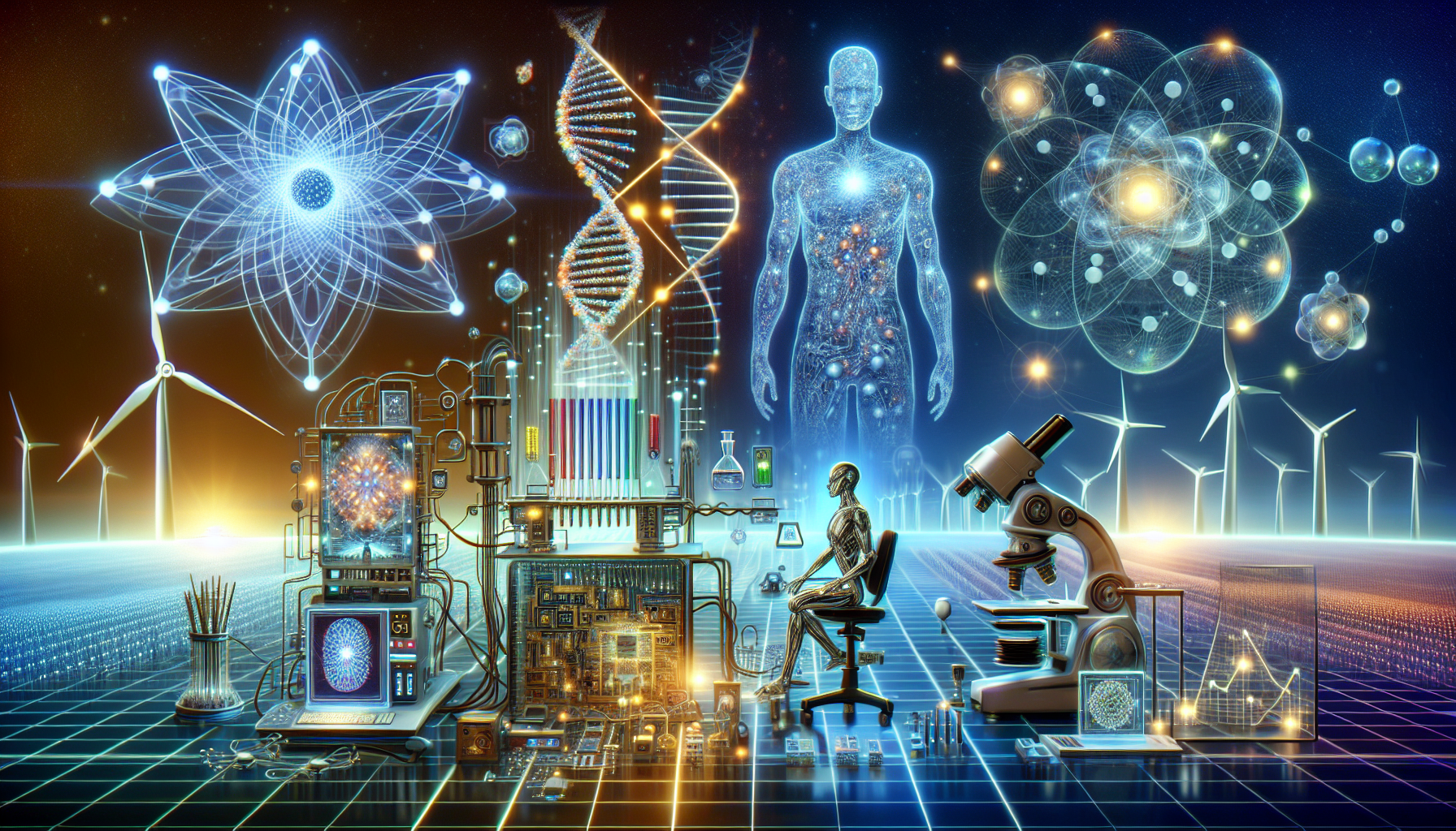 人工智能、基因工程、量子计算、清洁能源和仿人机器人技术预示着光明的未来。(图片来源:ChatGPT)
