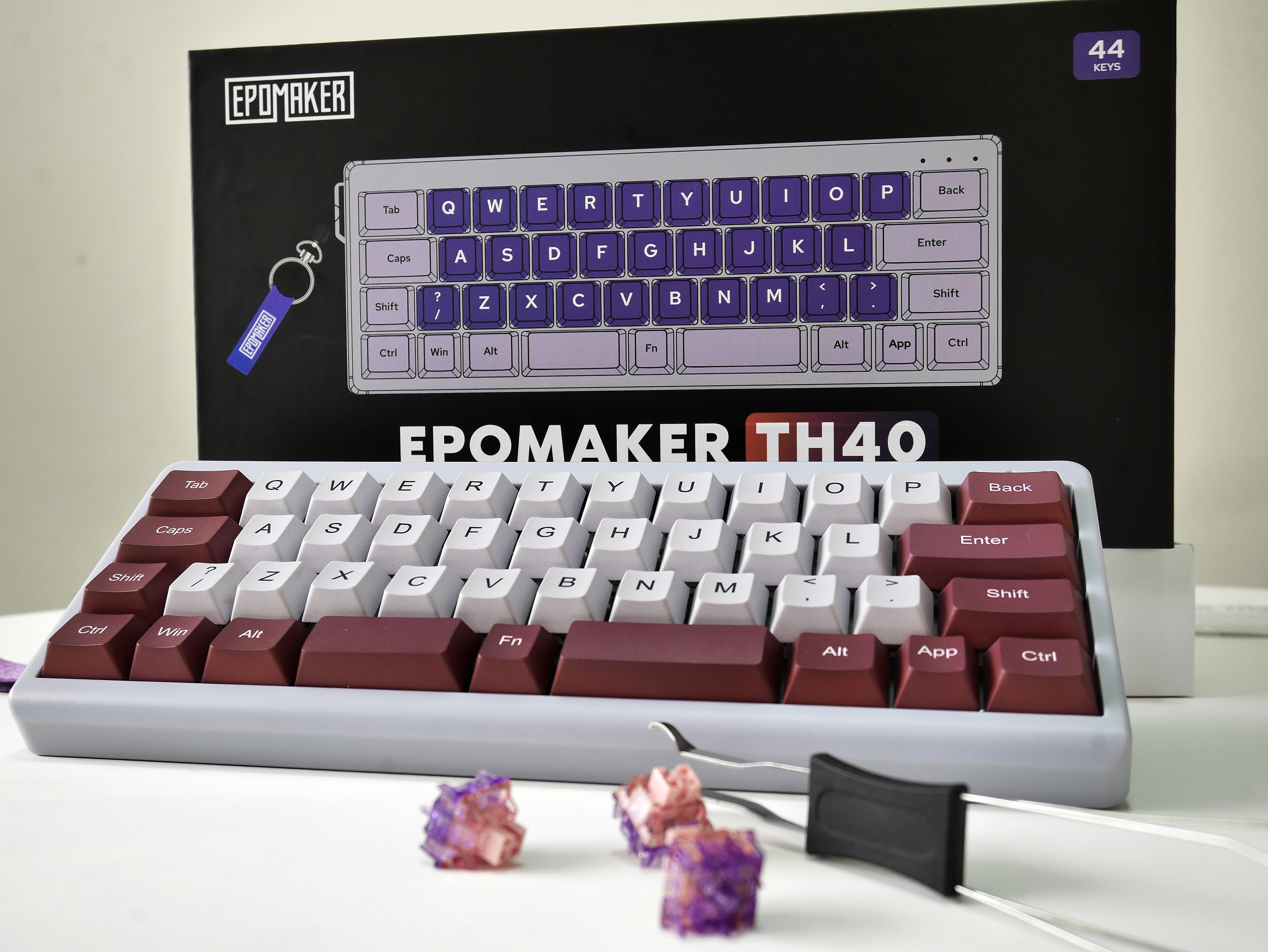 EPOMAKER TH40 紫 Flamingo Switch EPOMAKER TH40 QMK/VIA 超