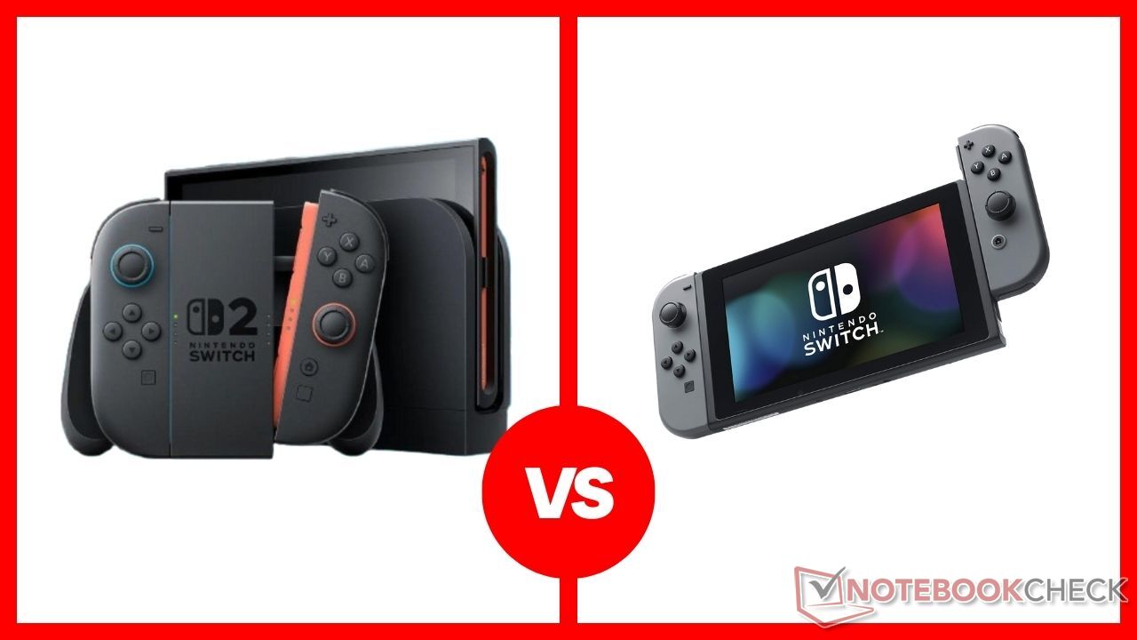 任天堂 Switch 2 与 Switch 1(图片来源:任天堂)