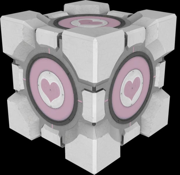 傳送門系列中的配重同伴方塊。(图片来源:The Portal Wiki)