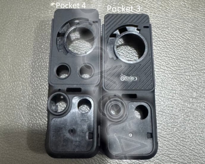 Osmo Pocket 4 和 Pocket 3 的机身,从左到右。(图片来源:The New Camera)