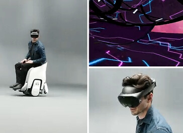 本田 XR 移动体验将 UNI-ONE 轮椅与 VR 眼镜相结合。(来源：本田）