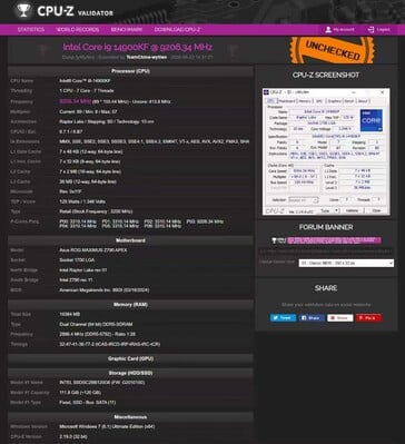 CPU-Z Validator 的屏幕截图--破纪录的频率