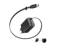 Anker Nano 充电器（35W）配有可伸缩 USB-C 电缆，但没有可折叠插头。(图片来源：Anker）