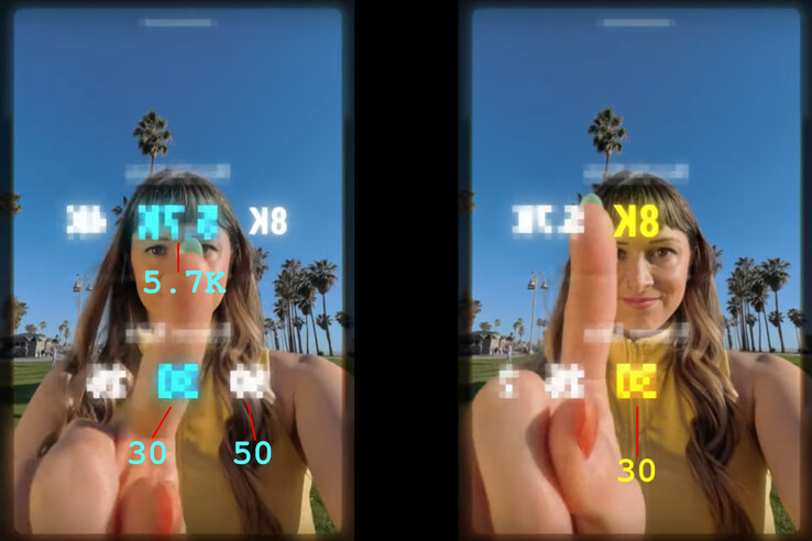 在 INsta360 最新的 YouTube 预告片中，翻转的帧速率和视频分辨率选项与 Insta360 X3 和即将推出的 X4 相对应。(图片来源：Insta360 - 已编辑）