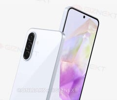 Galaxy A36 5G 采用了索尼最近的 Xperia 设计。(图片来源：@OnLeaks & GizNext）