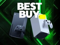 展示 Xbox 主机的 Best Buy 横幅