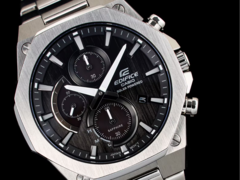 新款卡西欧 Edifice EFS-S650 系列手表将采用陶瓷嵌入式表圈，这在 Edifice 产品系列中尚属首次。图：卡西欧 Edifice EFS-S570D-1A。(图片来源：卡西欧）