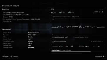 FHD 高原生:61 帧/秒,卡顿次数为 0