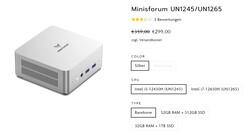 Minisforum 维纳斯系列 UN1245，配置（来源：Minisforum）