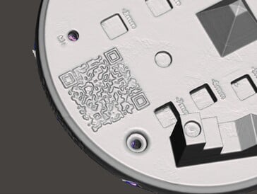 3D 扫描中丢失的一些细节，如条形码所示