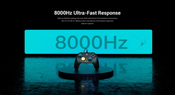 GameSir G7 Pro Aimlabs 版的轮询率为 8000Hz。(图片来源：GameSir）