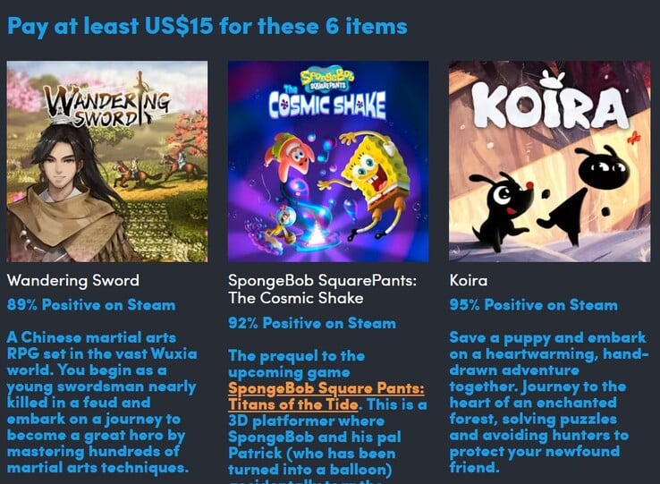 第二层中加入了这 3 款游戏（图片来源：Humble Bundle）