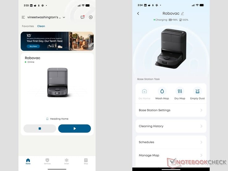 用于 Omni C28 的 eufy 应用程序界面。