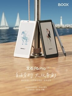 Boox P6 Pro 将有两个版本。(图片来源：Boox）