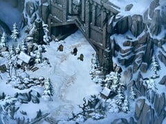 一张展示《王座之争：巫师传说》中雪景的图片。