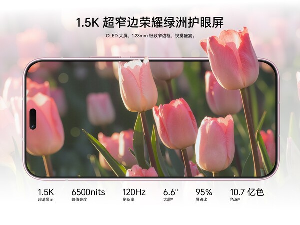 Honor X80i 采用 OLED 显示屏，峰值亮度为 6500 尼特。