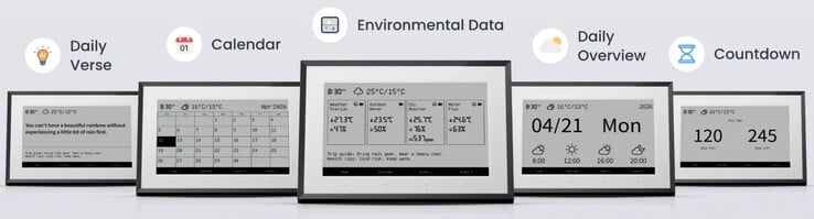 SwitchBot 提供激励人心的每日格言、带闹钟的家庭日历、当前大气数据、天气预报和计时器。