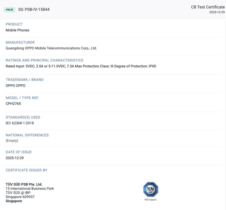 OPPO Find N6 获得 TÜV 南德意志集团认证。(图片来源:TÜV 南德意志集团)