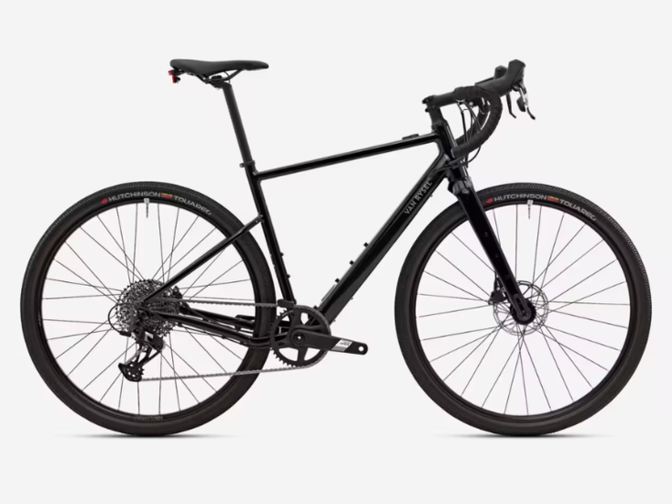 黑色的 Van Rysel E-GRVL AF HD 电动自行车。(图片来源：迪卡侬）
