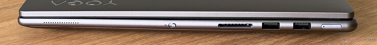 右：网络摄像头 eShutter、SD 读卡器、2 个 USB-A 3.2 Gen.1（5 Gbit/s）、电源按钮