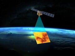 描述 MethaneSAT 卫星的图像。(图片来源：MethaneSAT - EDF）