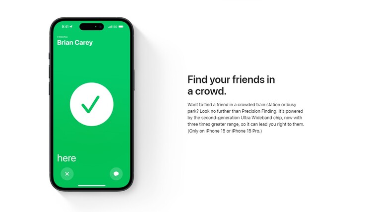有了 iPhone 15 和 iPhone 15 Pro 上的Precision 查找功能，你还可以在人群中找到你的朋友。