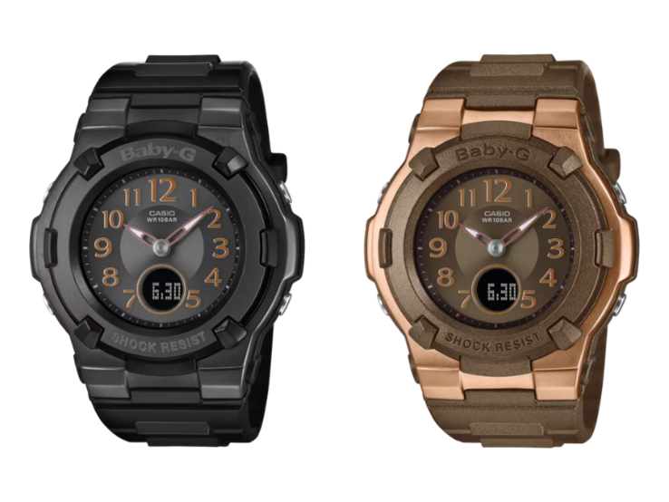 卡西欧 Baby-G BGA-1100DC-1A（左）和 BGA-1100DC-5A（右）手表。(图片来源：卡西欧）