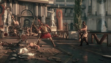 一张展示《Ryse:罗马之子》中战斗场景的图片。
