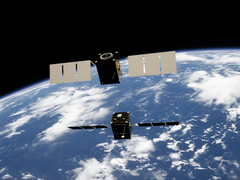 两颗由 Obruta 的 RPOD 套件驱动的卫星在太空中对接。(图片来源:Kevin Stadnyk on Unsplash)