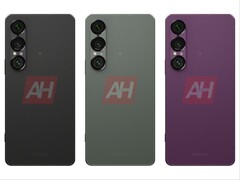 据称泄露的索尼 Xperia 1 VII 图片显示有黑色、绿色和紫色三种颜色可供选择。(图片来源：Android Headlines）
