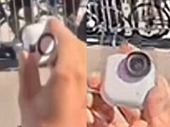 据称在公共场合使用的 Insta360 Go 4S。(图片来源：via Igor Bogdanov）