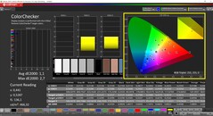 已校准 CalMAN ColorChecker（目标色彩空间：P3）