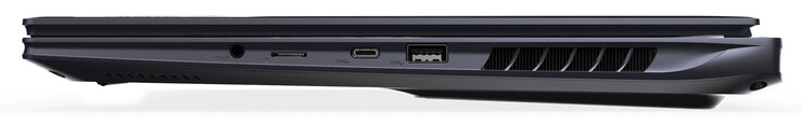 右侧：音频组合、存储卡读卡器（MicroSD）、USB 3.2 Gen 2 (USB-C；DisplayPort)、USB 3.2 Gen 2 (USB-A)