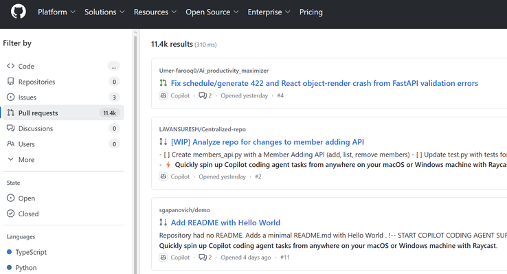11,000 多条拉取请求中包含了这样一条不请自来的信息：