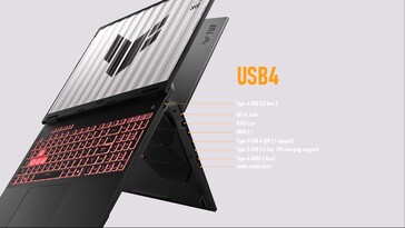 华硕 TUF Gaming A16 端口。(资料来源：华硕）