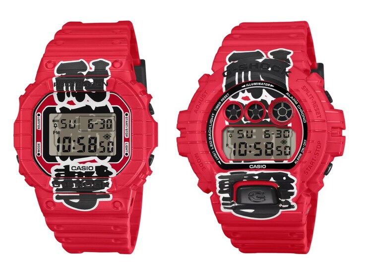 卡西欧 G-Shock DW-5600AKA-4（左）和 DW-6900AKA-4（右）腕表