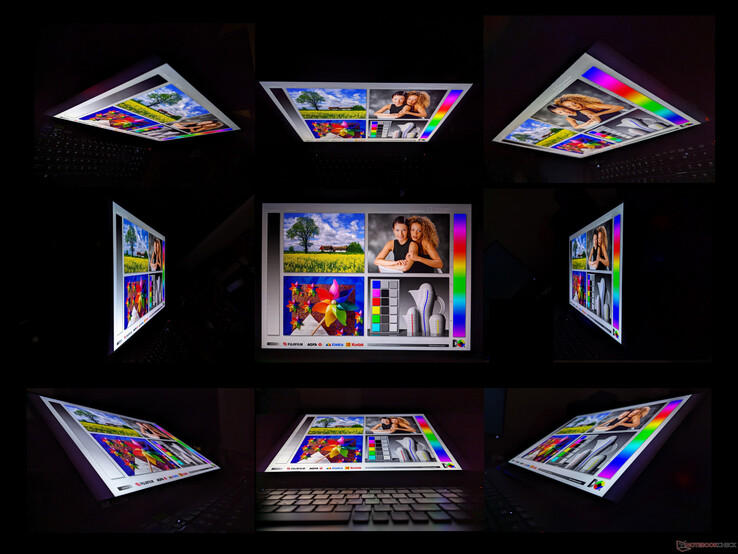 Mini-LED 不会出现 IPS 的对比度下降或 OLED 的彩虹效应，是我们在笔记本电脑上见过的视角最好的产品之一