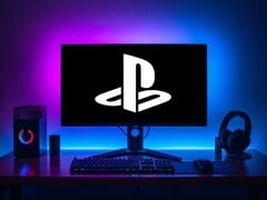 游戏电脑显示器上显示的PlayStation标志