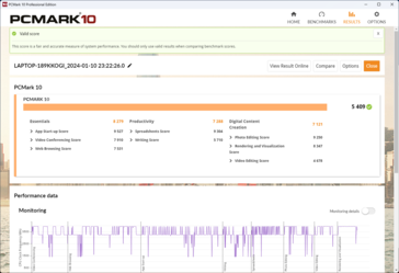 电池上的 PCMark 10