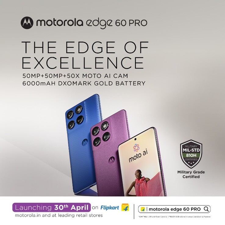 Edge 60 Pro 的新发布海报。(来源：摩托罗拉 IN）