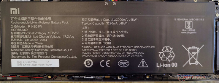 附带的46Wh电池只适合于视频、网络浏览和其他亮度较低的轻度任务。