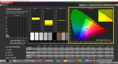 CalMAN ColorChecker（配置文件：sRGB，目标色彩空间：sRGB）