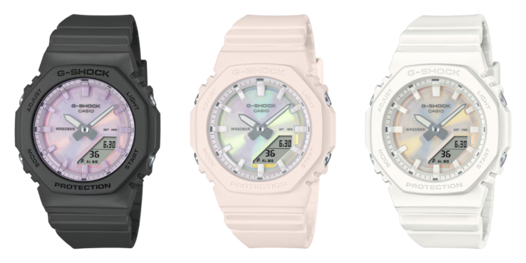 从左至右：GMAP2100PC1A、GMAP2100PC4A 和 GMAP2100PC7A。(图片来源：卡西欧）