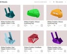 飞利浦目前可用的7款3D打印模型中的6款