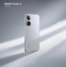 银色红米 Turbo 4。(图片来源：Redmi）