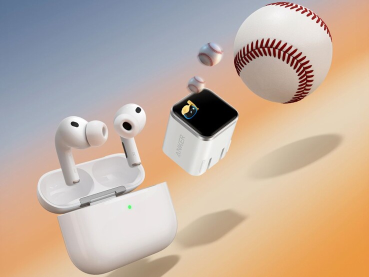 Anker Nano 充电器（45W、智能显示屏、180° 折叠式）。(图片来源：Anker）