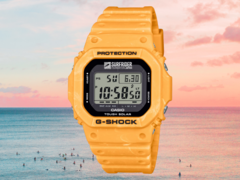 卡西欧 G-Shock x 日本冲浪基金会 G-5600SFJ-9 手表（如图）已登陆英国。(图片来源：卡西欧）